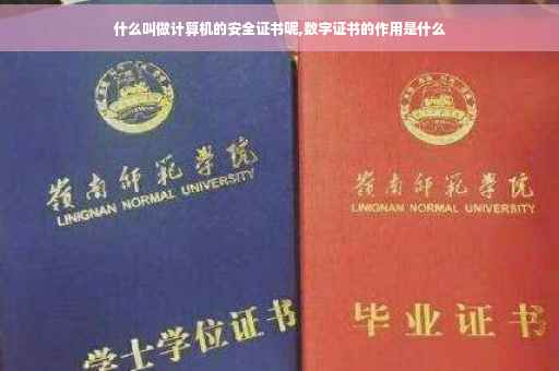 什么叫做计算机的安全证书呢,数字证书的作用是什么