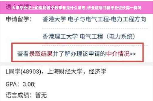 大学毕业证上的编码各个数字各是什么意思,毕业证明书和毕业证长得一样吗