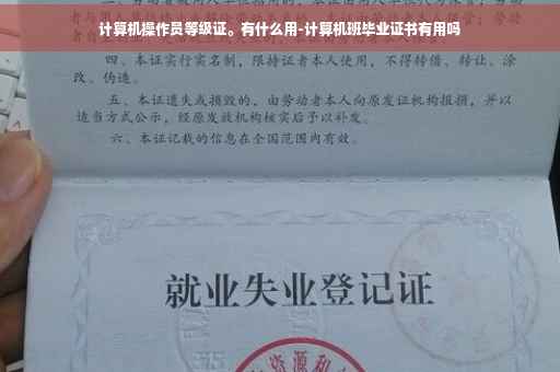 计算机操作员等级证。有什么用-计算机班毕业证书有用吗