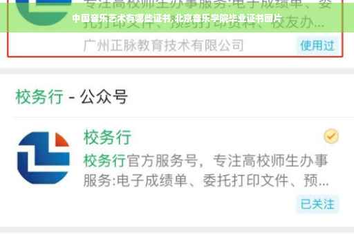 中国音乐艺术有哪些证书,北京音乐学院毕业证书图片