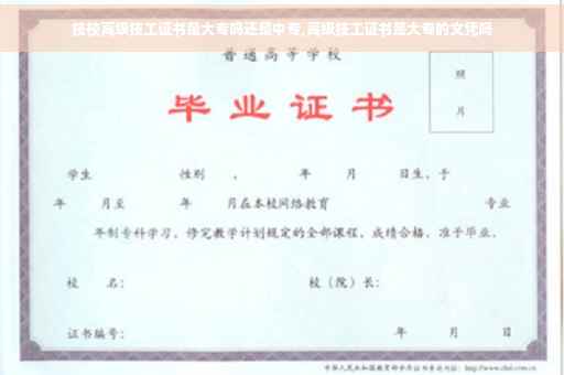 技校高级技工证书是大专吗还是中专,高级技工证书是大专的文凭吗
