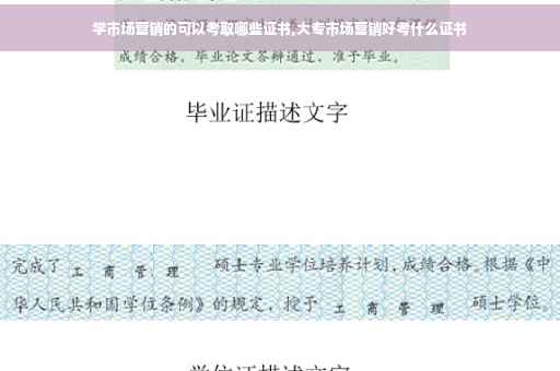 学市场营销的可以考取哪些证书,大专市场营销好考什么证书