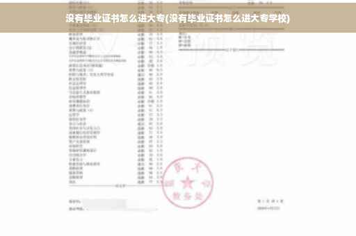 没有毕业证书怎么进大专(没有毕业证书怎么进大专学校)