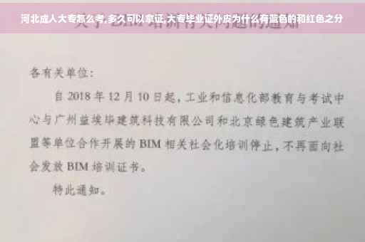 河北成人大专怎么考,多久可以拿证,大专毕业证外皮为什么有蓝色的和红色之分