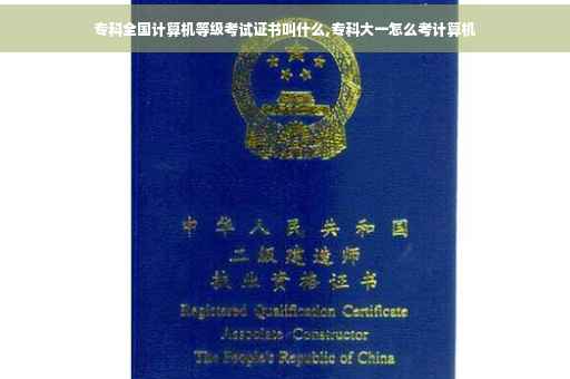 专科全国计算机等级考试证书叫什么,专科大一怎么考计算机
