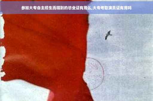 参加大专自主招生而得到的毕业证有用么,大专考取演员证有用吗