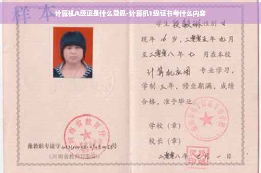 计算机A级证是什么意思-计算机1级证书考什么内容