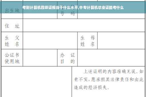 考到计算机四级证相当于什么水平,中专计算机毕业证能考什么