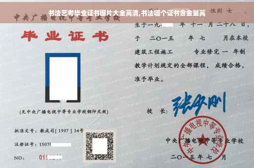 书法艺考毕业证书图片大全高清,书法哪个证书含金量高