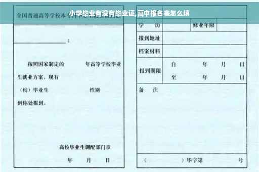 小学毕业有没有毕业证,高中报名表怎么填