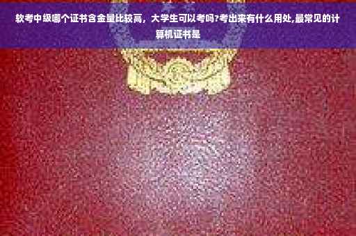 软考中级哪个证书含金量比较高，大学生可以考吗?考出来有什么用处,最常见的计算机证书是