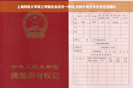 上海财经大学浙江学院毕业证书一样吗,内财大专升本毕业证书图片