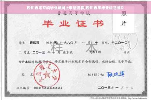 四川自考专科毕业证网上申请流程,四川自学毕业证书图片
