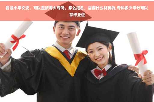 我是小学文凭，可以直接考大专吗，怎么报名，需要什么材料的,专科多少学分可以拿毕业证