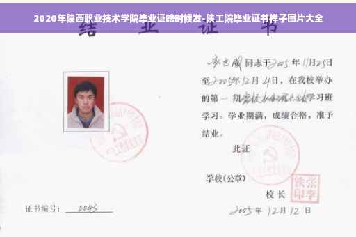 2020年陕西职业技术学院毕业证啥时候发-陕工院毕业证书样子图片大全