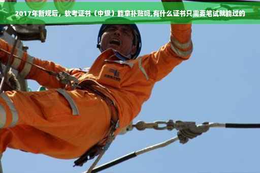 2017年新规后，软考证书（中级）能拿补贴吗,有什么证书只需要笔试就能过的