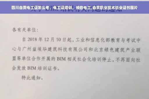 四川自贡电工证怎么考，电工证培训，维修电工,自贡职业技术毕业证书图片