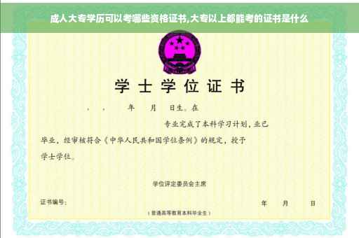 成人大专学历可以考哪些资格证书,大专以上都能考的证书是什么