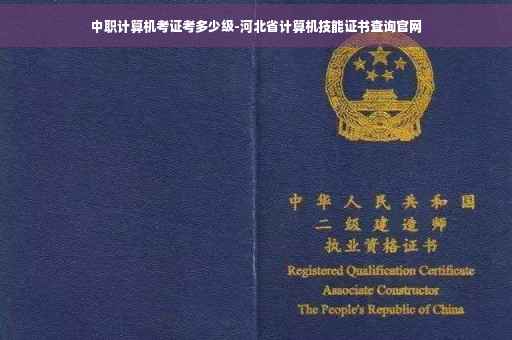 中职计算机考证考多少级-河北省计算机技能证书查询官网