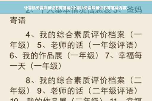 计算机免费项目证书有哪些(计算机免费项目证书有哪些内容)