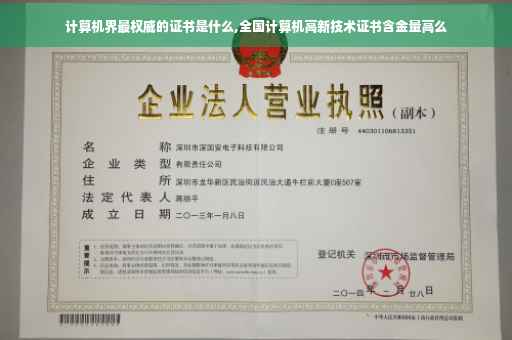 计算机界最权威的证书是什么,全国计算机高新技术证书含金量高么