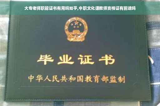 大专老师职称证书有用吗知乎,中职文化课教师资格证有前途吗