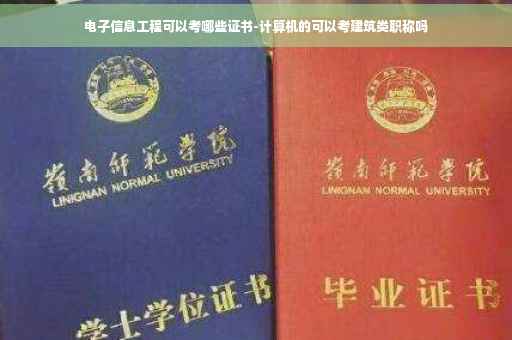 电子信息工程可以考哪些证书-计算机的可以考建筑类职称吗