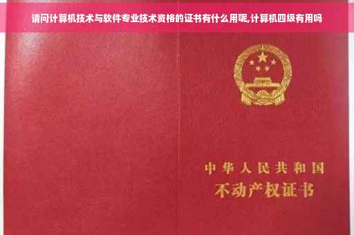 请问计算机技术与软件专业技术资格的证书有什么用呢,计算机四级有用吗