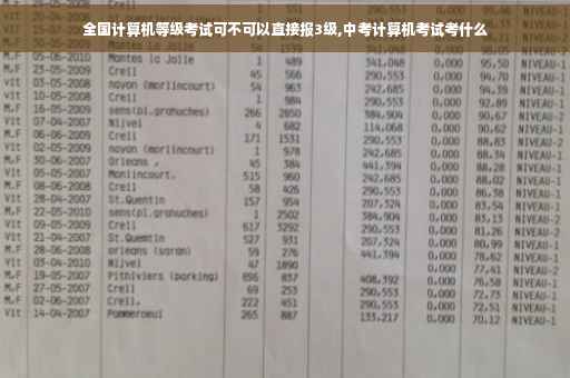 全国计算机等级考试可不可以直接报3级,中考计算机考试考什么