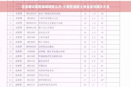 毕业登记表民族填错怎么办-少数民族硕士毕业证书图片大全
