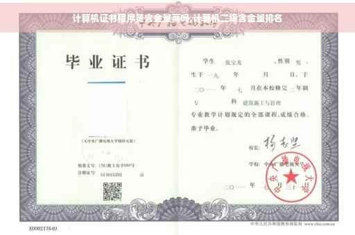 计算机证书程序员含金量高吗,计算机二级含金量排名