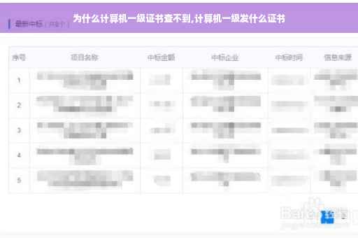 为什么计算机一级证书查不到,计算机一级发什么证书