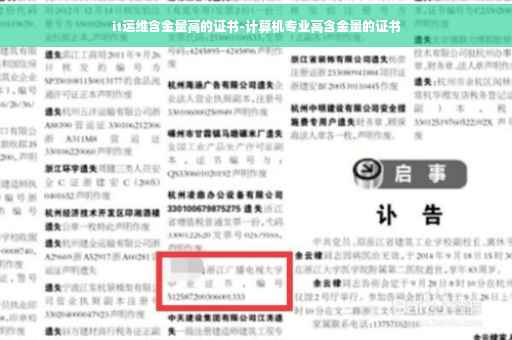 it运维含金量高的证书-计算机专业高含金量的证书