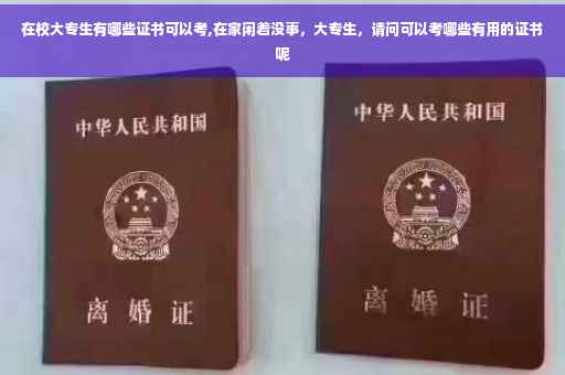 在校大专生有哪些证书可以考,在家闲着没事，大专生，请问可以考哪些有用的证书呢