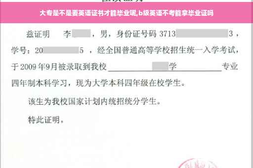大专是不是要英语证书才能毕业呢,b级英语不考能拿毕业证吗