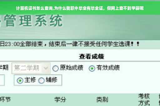 计算机证书怎么查询,为什么我职中毕业有毕业证，但网上查不到学籍呢