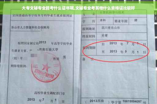 大专文秘专业能考什么证书呢,文秘专业考其他什么资格证比较好