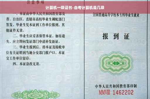 计算机一级证书-自考计算机是几级