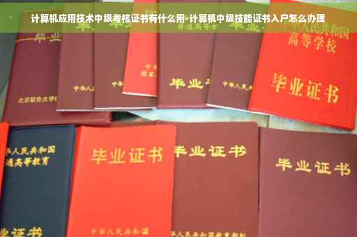 计算机应用技术中级考核证书有什么用-计算机中级技能证书入户怎么办理
