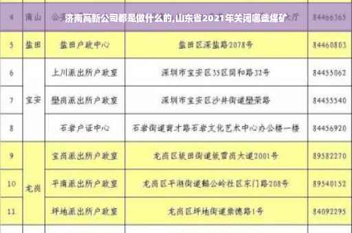 济南高新公司都是做什么的,山东省2021年关闭哪些煤矿