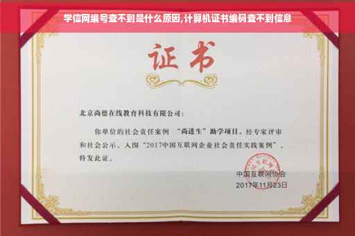 学信网编号查不到是什么原因,计算机证书编码查不到信息