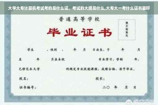 大学大专计算机考试考的是什么证，考试的大纲是什么,大专大一考什么证书最好