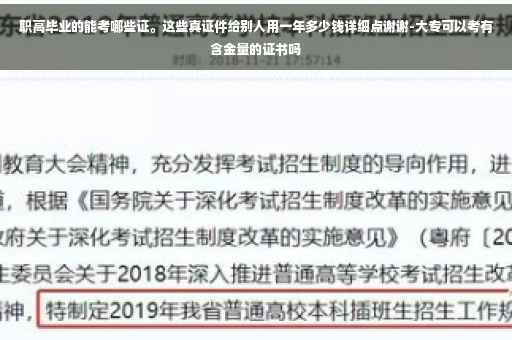 职高毕业的能考哪些证。这些真证件给别人用一年多少钱详细点谢谢-大专可以考有含金量的证书吗