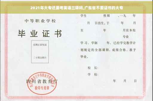 2021年大专还要考英语三级吗,广东省不要证书的大专