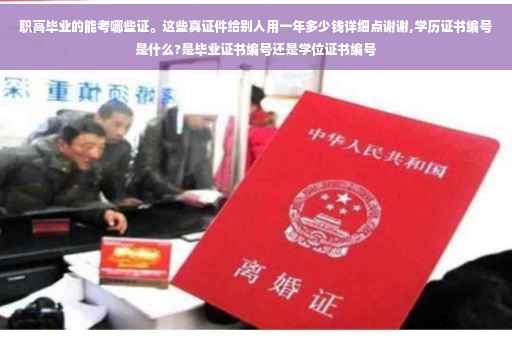 职高毕业的能考哪些证。这些真证件给别人用一年多少钱详细点谢谢,学历证书编号是什么?是毕业证书编号还是学位证书编号