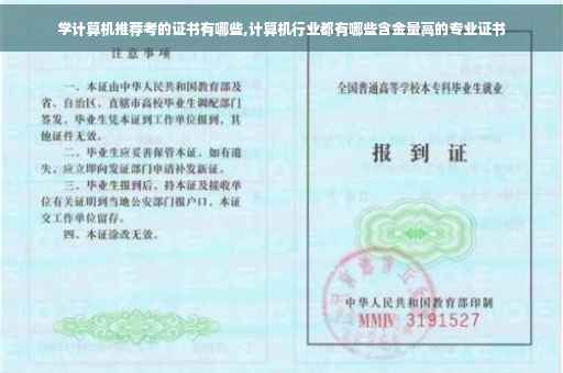 学计算机推荐考的证书有哪些,计算机行业都有哪些含金量高的专业证书