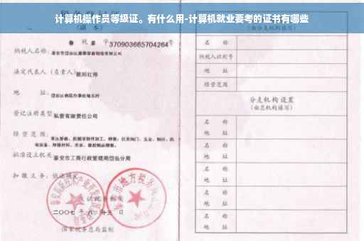 计算机操作员等级证。有什么用-计算机就业要考的证书有哪些