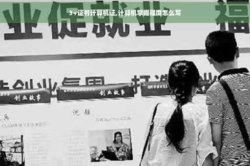 3+证书计算机证,计算机掌握程度怎么写
