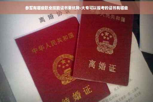 参军有哪些职业技能证书更优势-大专可以报考的证书有哪些