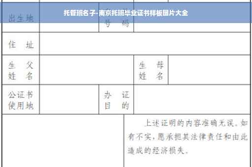 托管班名子-南京托班毕业证书样板图片大全